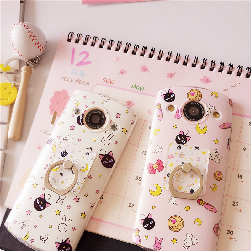 Luna Cat Meitu M6 V4 Mobile Shell T8 Soft Shell Mito 4 M8 M4S Vòng đeo tay Vỏ điện thoại được sơn - Nhẫn nhẫn vàng nam 18k