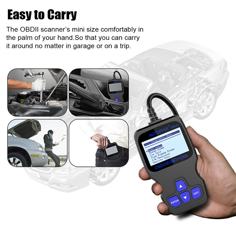 Om123 Car Fault Light Diagnosis Detection Decoder Universal Obd2 Computer Engine Fault Code Scavenger