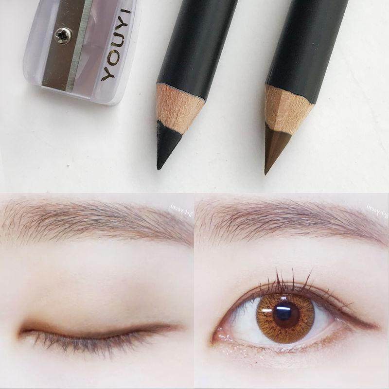 Carbon core hard head two clothing brown black eye line Pen waterproof anti-sweating without falling out of color pseudo-vegetarian Yen pencil style