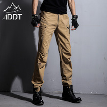 European and American overalls Mens casual pants Sports multi-bag loose pants straight outdoor mens autumn and winter military pants