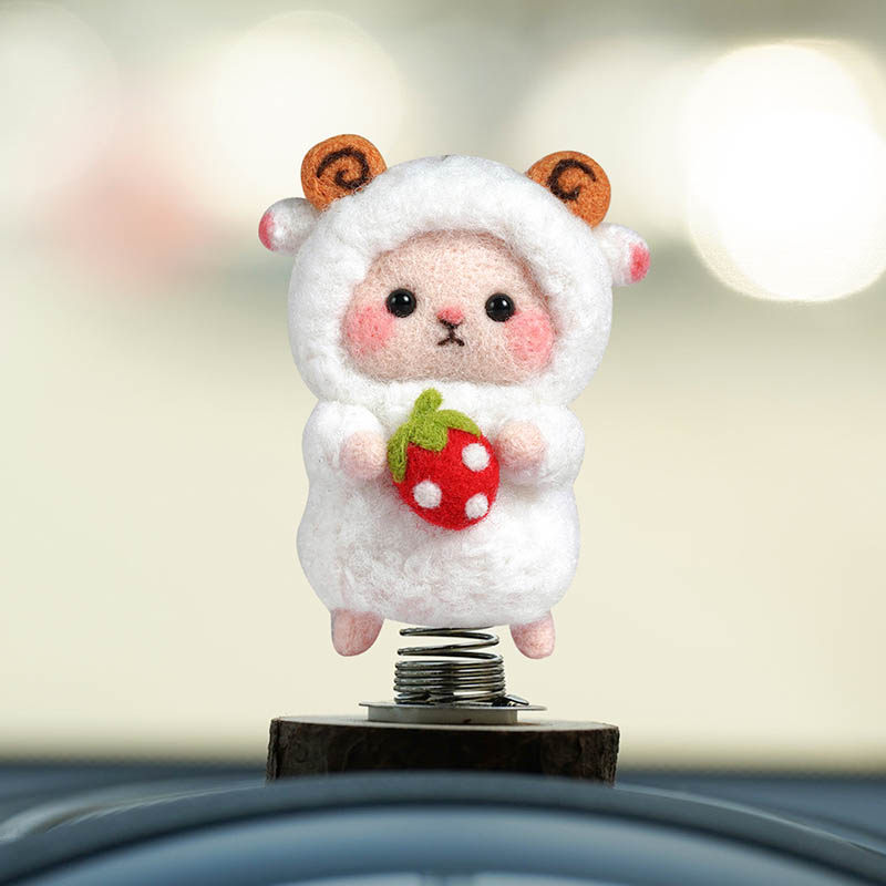 Wool Felt Sheep Felt Material Packs Diy Handmade Homemade Doll Small Sheep Small Sheep Couple Gift Hanging Ornament