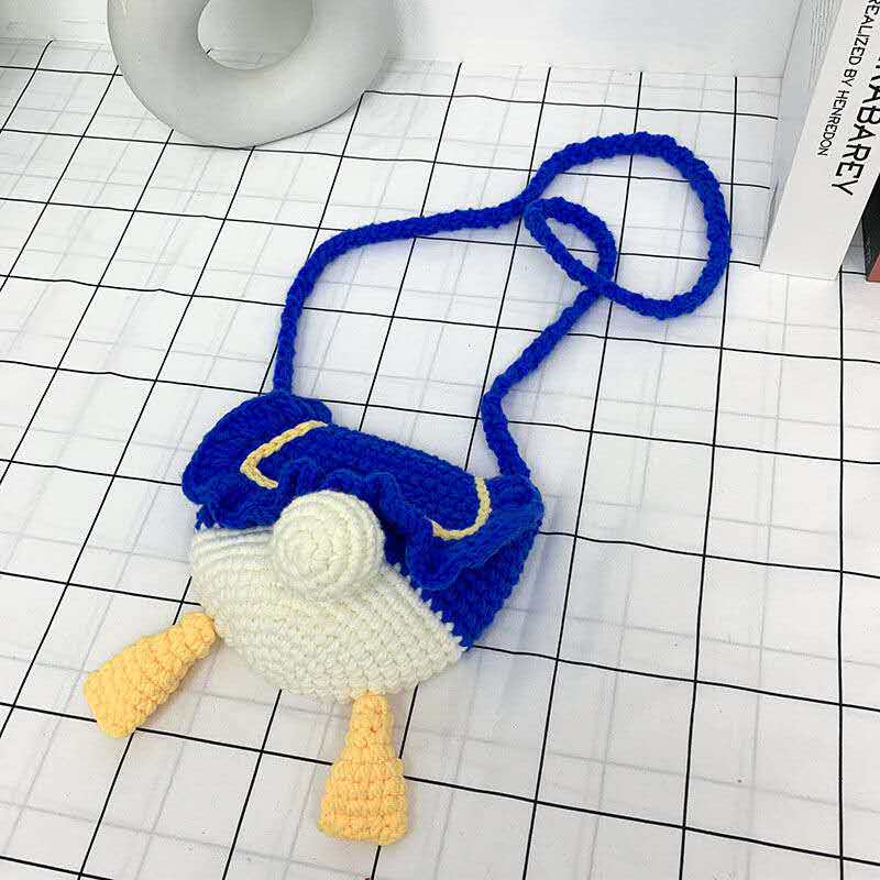Handcrafted Woven Bag Don Old Duck Fart Bag Wool Thread Crochet Woven Material Bag Diy Handmade Bag Homemade Bag