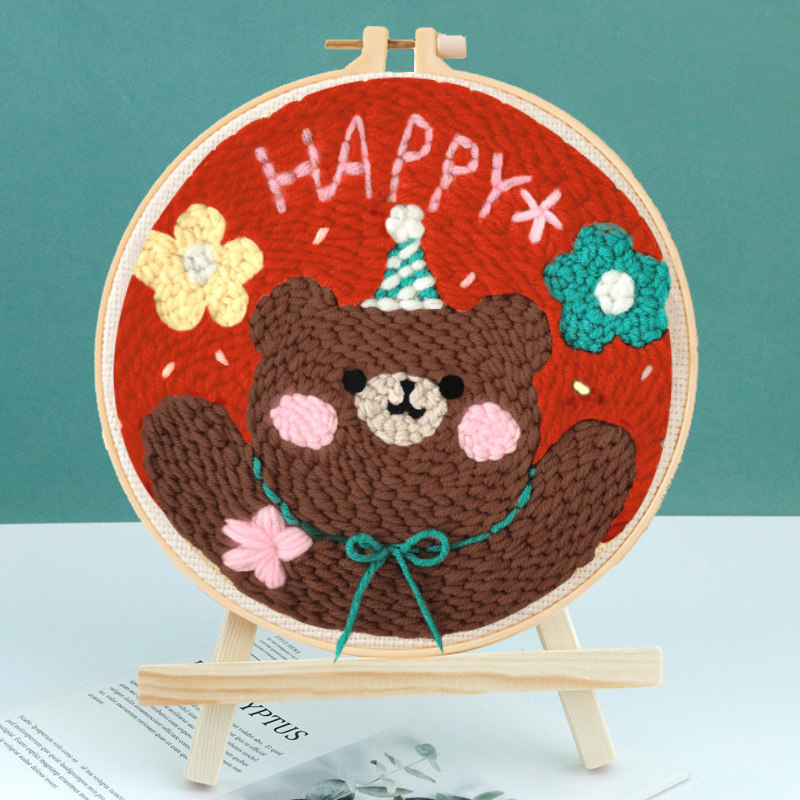 Wool handmade diy material bag poke embroidery woven wool painting bag combed milk cotton decorative painting making gift