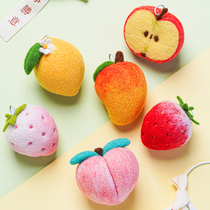 Wool Felt Poke Poke Lediy Material Bag Fruit Water Honey Peach Pendant Car Decorated Key Couple Handmade Gift