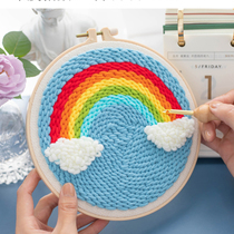 Wool Handmade diy Material Package Poke Embroidered Wool Painting Package Combed Milk Cotton Decorative Painting Making Gift