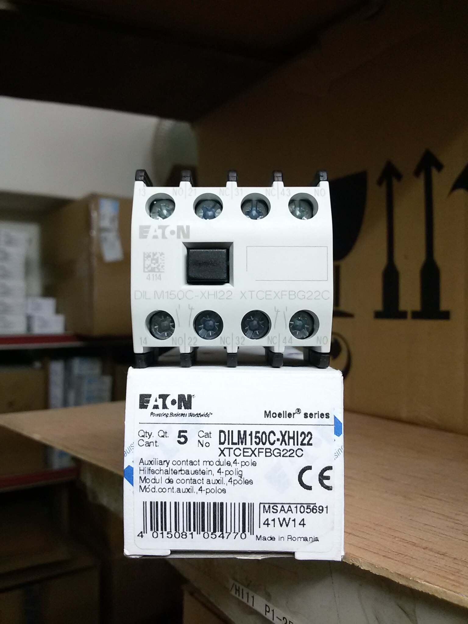 ETN Eaton Muller Auxiliary Contact 2 Normally Open 2 Normally Closed Contact DILM150C-XHi22