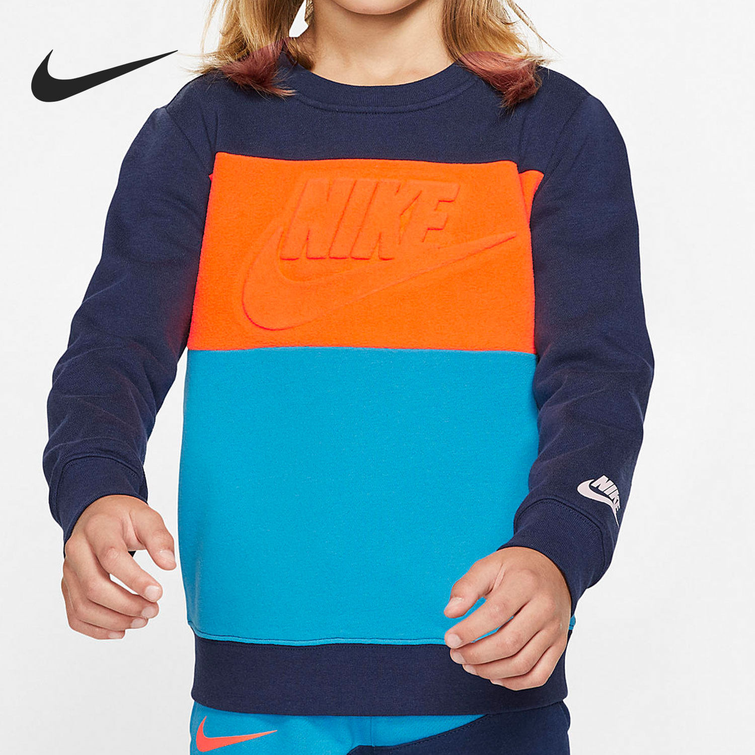 Nike Nike's new sport Leisure Warmth Children Necroe Jacket Hooded Sweatshirt 86F697-U90