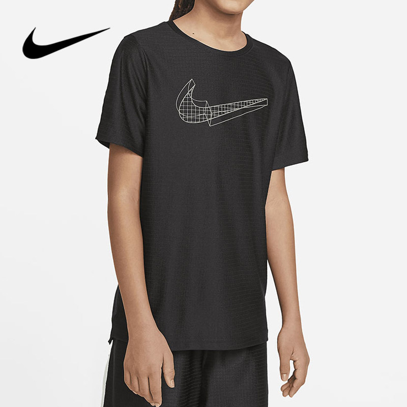 Nike Nike Summer New Big Boy Round Collar Casual Sports Short Sleeve T-shirt DA0244-010