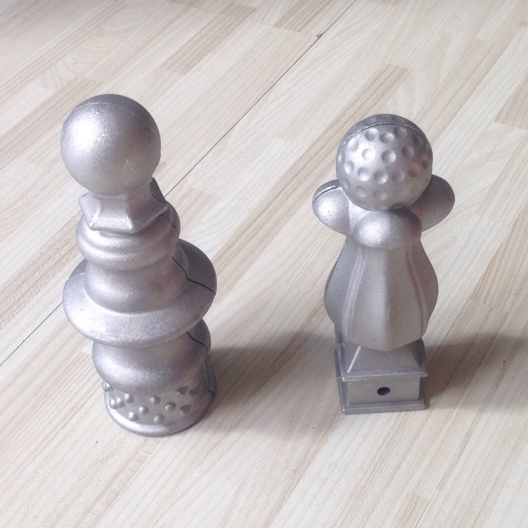 Two-piece round tube decorative head Tower type cast aluminum accessories Hanger head Aluminum stigma head Square tube decorative head Decorative cap