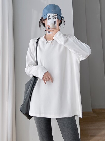 High-end version! Thickened German velvet bottoming shirt for women in autumn and winter with loose white brushed long-sleeved T-shirt and the bottom is missing