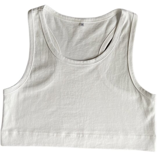 2024 new summer design, navel-baring small suspender belt, pure cotton sleeveless top, white short vest, trendy for outer wear