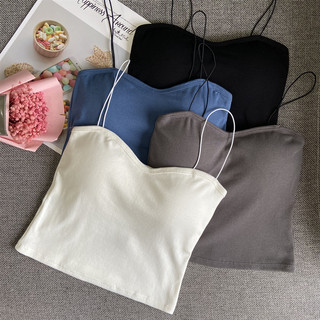 Summer Short Crop Top Camisole for Women, Sexy Tight-Fitting Backless Tube Top with Chest Pads, Trendy Base Shirt