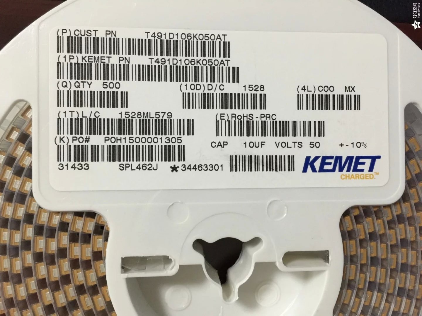 50V 10UF D type 7343 K file T491D106K050AT 50V10D KEMET