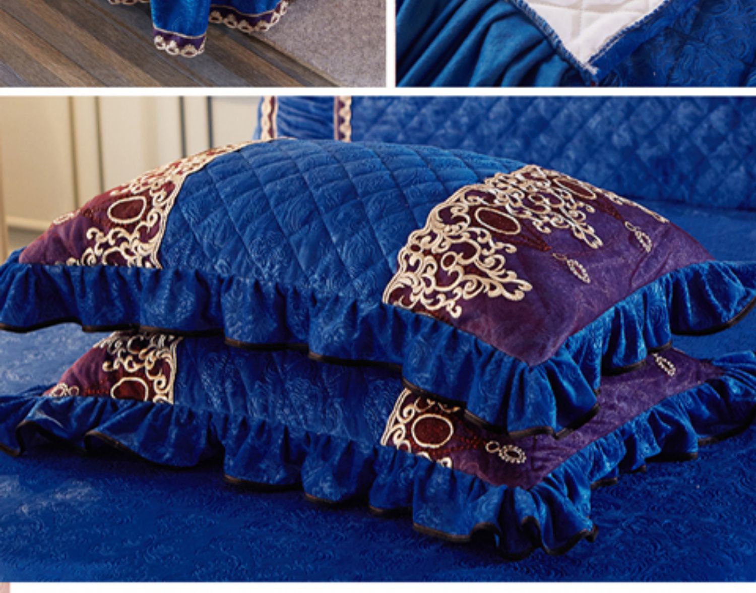 Châu Âu ấm pha lê cashmere váy ngủ chăn chống trượt Simmons trải giường 1,8 mét rắn màu dày nệm bảo vệ bao gồm - Váy Petti váy giường