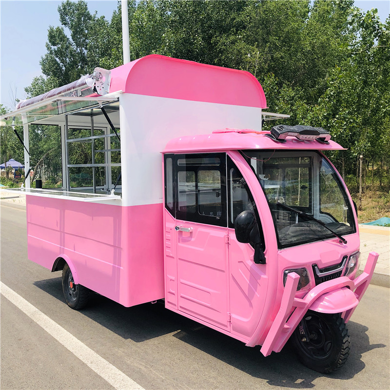 Deyuan snack cart multi-functional electric three-wheel dining car breakfast fast food mobile mobile stall cart night market caravan