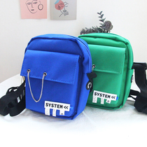 Super Fire ins couple male and female student vertical chain crossbody small square bag black trampoline sports mobile phone bag