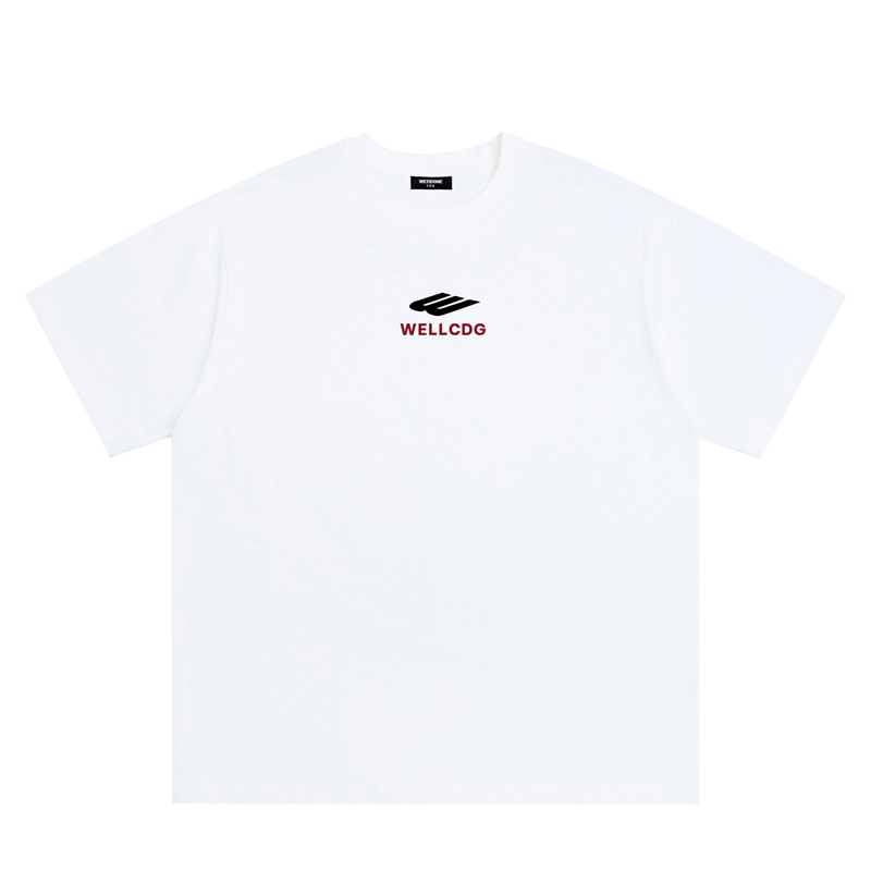 We11Done Cdg Niche High Street American Style Summer Loose Unisex Couple White Pure Cotton Short-Sleeve T-Shirt