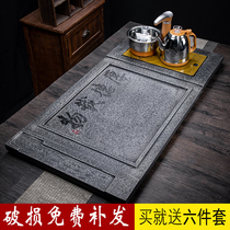 Wu Jinshi tea tray set Automatic one-piece water kettle Office household simple whole stone stone tea