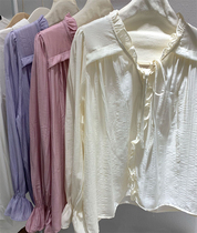 Lady Agaric Lace Lace Lace Blouse Shirt Woman 2022 Spring new Dont Fold Muscular Design Sense Little Crowdlining Clothing