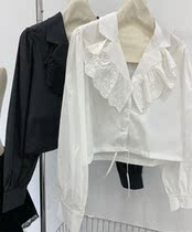 Cool Miu French style gallery shirts women 2022 spring new design senses sweet and beautiful Dont lace up blouses