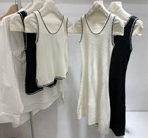 2022 spring summer clothing Lazy Ballet style black and white knit dress Skirt Woman pendant with skirt or vest small harness sleeveless