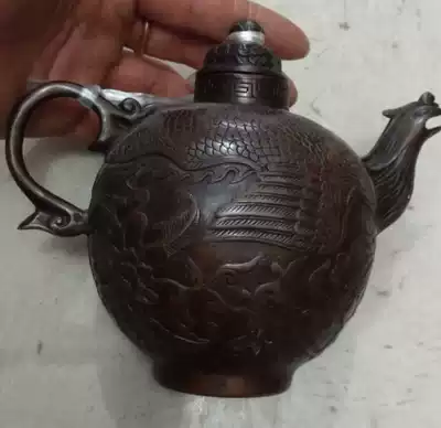 Antique Miscellaneous copper pot Rooster copper pot Rooster copper teapot ornaments copper copper pot handle old bronze ware