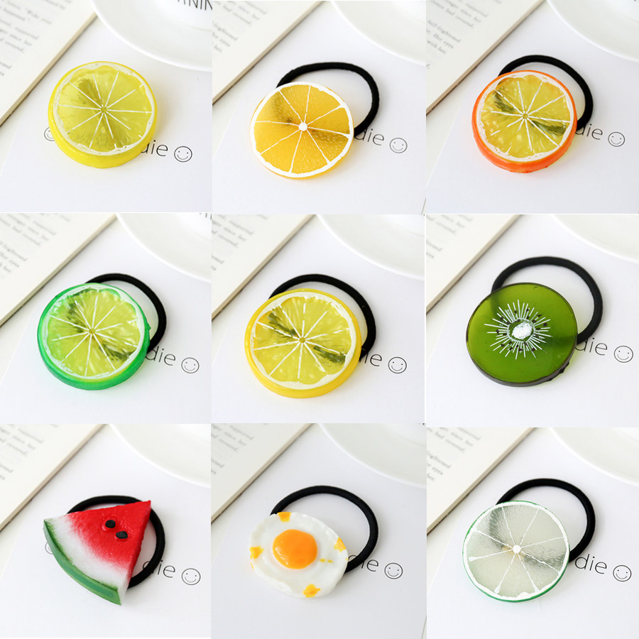 Korea lemon hair ring hairpin sweet head rope hair rope hair band tie hair jewelry headwear wild rubber band hair band