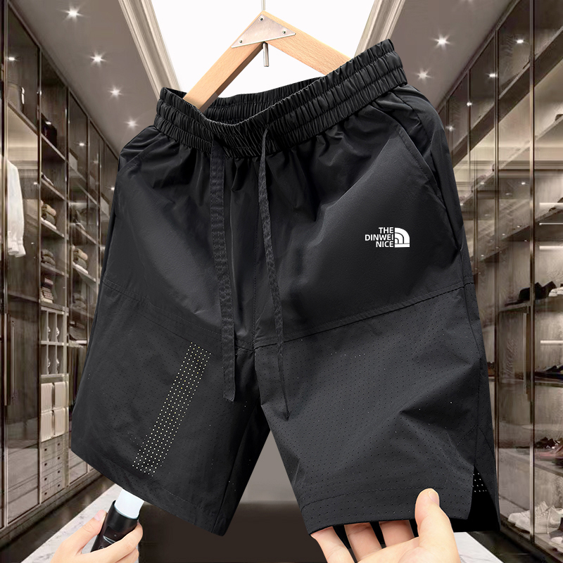 Summer New Quick-Drying Men's Shorts American Style Mid-Length Embroidered ins Men's Five-Point Shorts Breathable Couple Beach Shorts