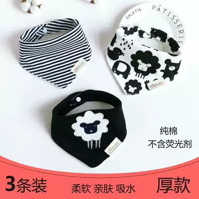 Baby autumn and winter saliva towel 3 packs Baby small bibs Newborn infants drink milk anti-overflow milk triangle towel