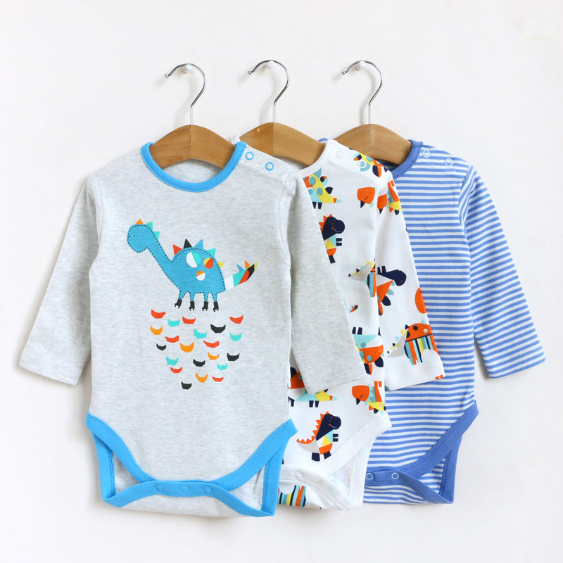 3 pieces of new baby Even body clothes pure cotton long sleeves Triangle Kazakh clothes baby full cotton beating undershirt underwear spring and autumn