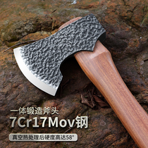 Hand-forged outdoor ax rosewood handle sharp high hardness ax viewing ornaments camping portable emergency