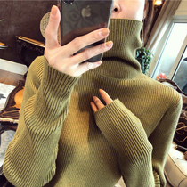 Heap pile high neck wool knitted bottoming shirt womens 2021 new long-sleeved pullover slim fit inner top thickened sweater