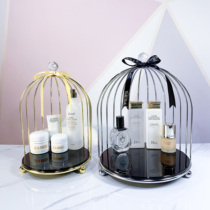 Storage rack Metal bird cage Nordic simple gold storage rack shelf Cosmetics skin care products Perfume shelf