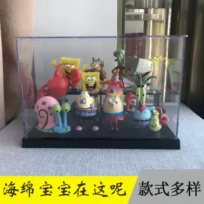 Spongebob SquarePants doll family portrait pie Big star crab boss model decoration Model toy doll cake decoration