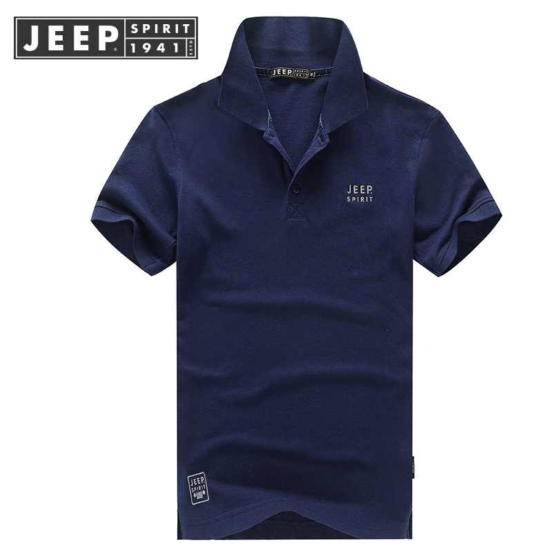 JEEP là thương hiệu ngắn tay áo thun polo shirt đính cườm bông chàng trai trẻ ve áo lỏng lẻo lớn mã hàng đầu quần áo của nam giới