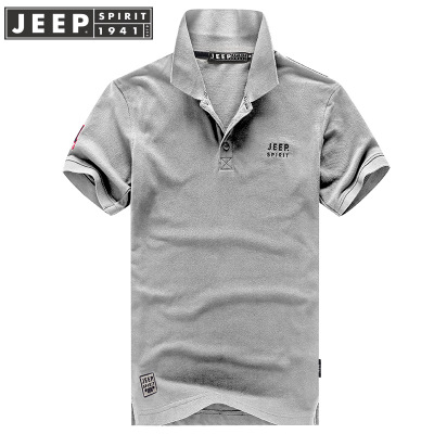 JEEP là thương hiệu ngắn tay áo thun polo shirt đính cườm bông chàng trai trẻ ve áo lỏng lẻo lớn mã hàng đầu quần áo của nam giới