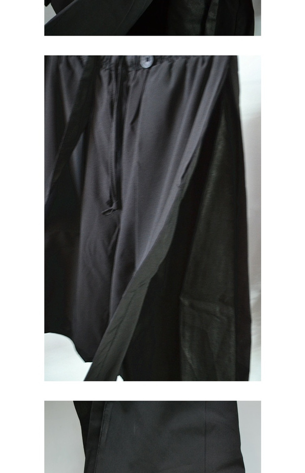 Yamamoto Zen gió và quần ống rộng cotton bảy quần đôi khâu thẳng váy quần nam và nữ chảy yếm quần kaki