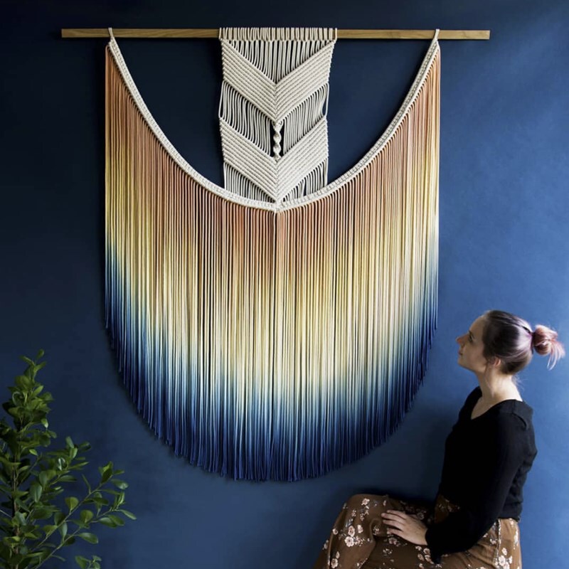 Hand-Woven Dyed Art Tapestry B&B Model Room Sofa Bedside Background Wall Decoration Landscape Painting Hanging Decoration