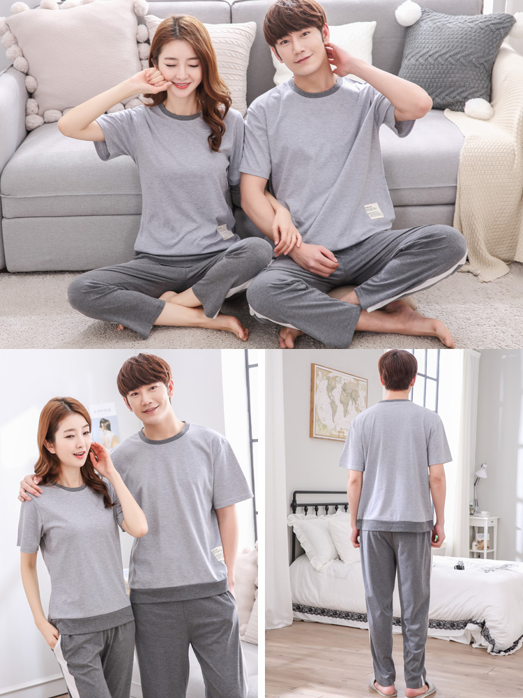 Mùa xuân và mùa hè quần ngắn tay vài nhà dịch vụ của nam giới thể thao và giải trí bông đồ ngủ nữ mùa xuân lỏng đồ ngủ các kiểu đồ bộ mặc ở nhà đẹp