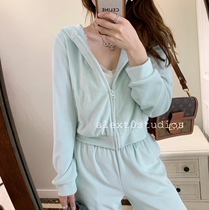 Spot richest dream ice cream spring new loose casual girl velvet Leisure set two-piece set