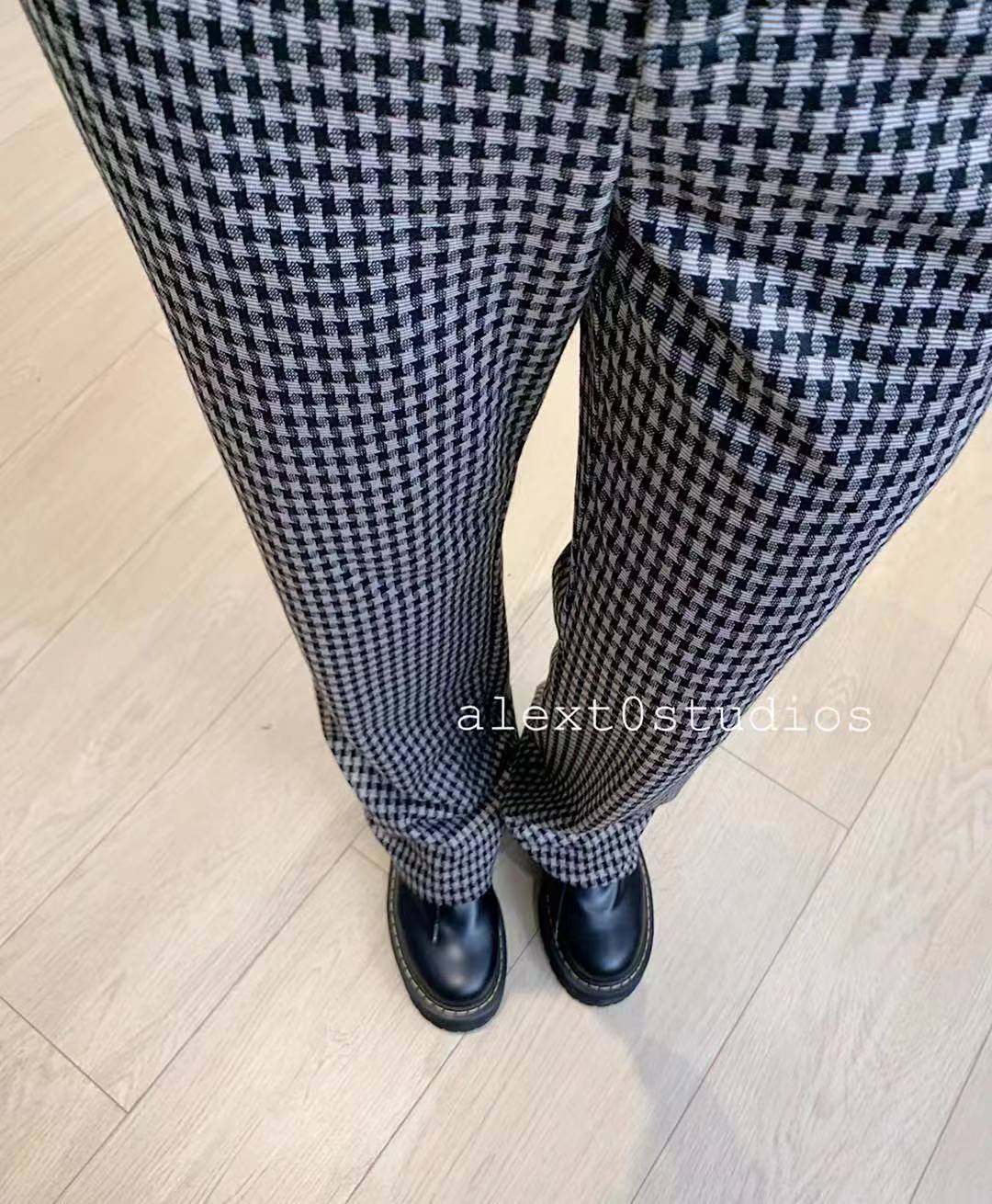 Spot first fuely-rich Inron retro thick Thousand Birds Gaggi High Waist Conspicuously Slim Straight Casual Long Pants Tugging West Dress Pants Han