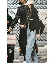 Spot First rich South Korean median line Special washed straight cylinder Conspicuously Dragged Ground Pants Leg Curly slim Lazy Jeans