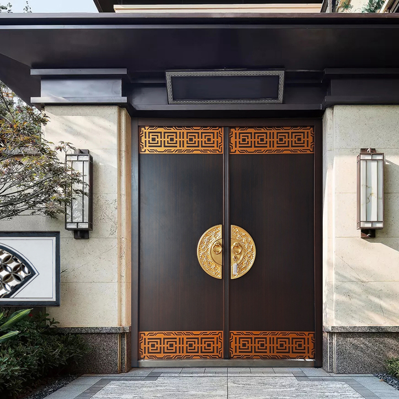 入户门防盗门子母门别墅大门双开门简约家用铜门精雕铸铝门，选对了才安心！