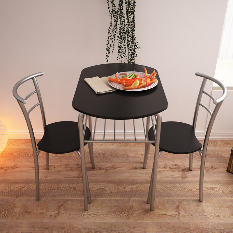 Small apartment type dining table and chairs kitchen simple table and chairs Double dining table one table two chairs set Couple dining table and chair combination