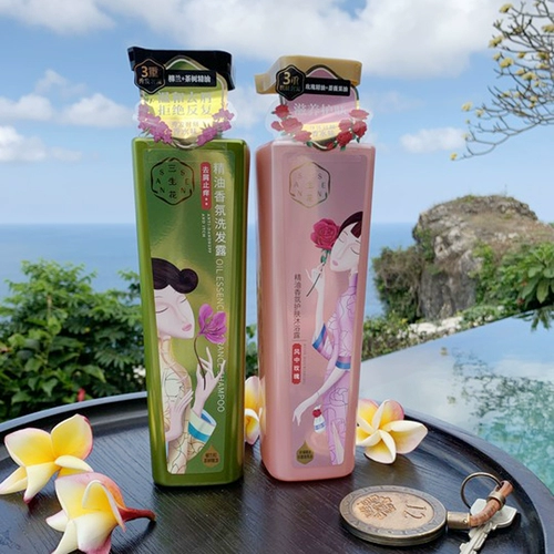 百雀羚三生花 Шампунь, гель для душа, освежающий комплект, контроль жирного блеска, удаление перхоти, придает объем