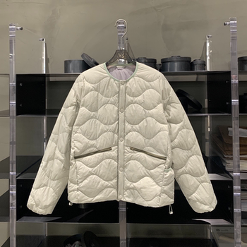 Gourd-type thin feather casual versatile plaid autumn and winter warm 90 white goose round neck jacket wt6808 Gourd-type thin feather casual versatile plaid autumn and winter warm 90 white goose round neck jacket wt6808