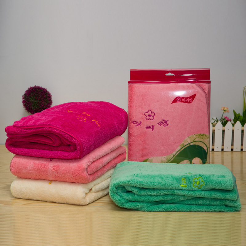 South Korean Arirang bath towel long suede adult male and female child large number thickened bath towels comfortable and soft absorbent