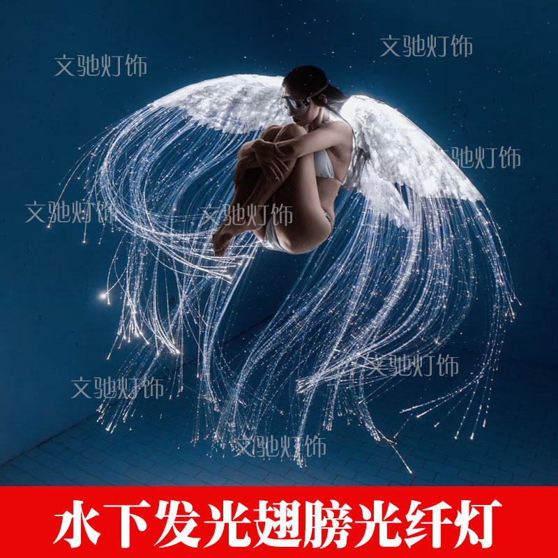 Underwater Fiber Optic Lights, Landscape Underwater Lights, Performance Lights, Underwater Glowing Wings, Luminous Fiber Lights, Angel Lights, Decorative Lights