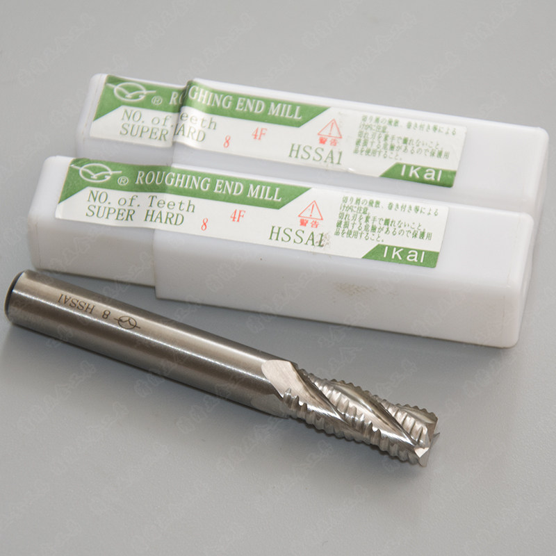 Authentic Yihai 4-blade rough wave edge milling cutter fully ground through the center 4-blade straight shank end mill 6 8 10 12 16