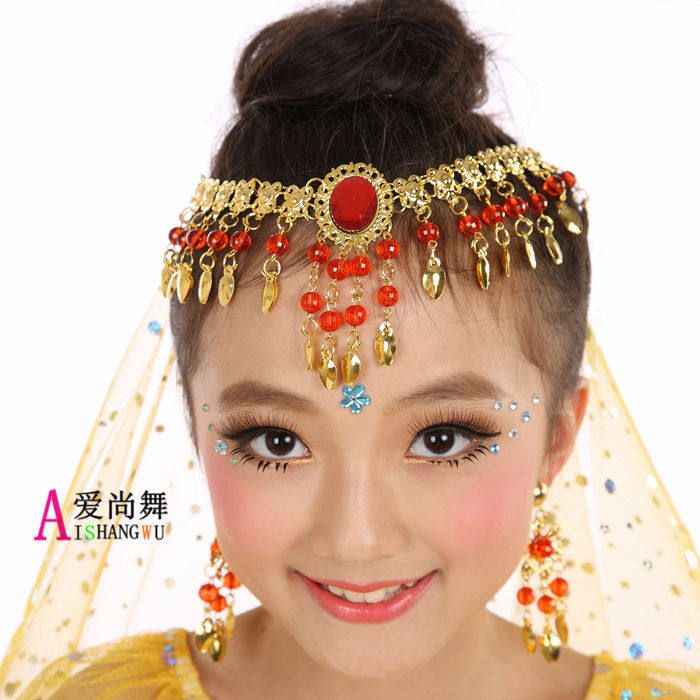 New belly dance performance head chain Indian dance performance headwear head yarn 61 dance head chain children